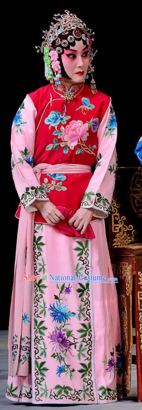 Chinese Beijing Opera Maidservant Garment Actress Costumes and Hair Accessories The Jade Hairpin Traditional Peking Opera Xiaodan Xiao Hui Dress Apparels