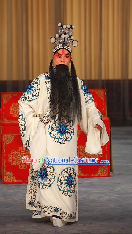 Ying Xiong Yi Chinese Peking Opera Martial Male Apparels Costumes and Headpieces Beijing Opera Wusheng Garment Hero Lin Chong Clothing