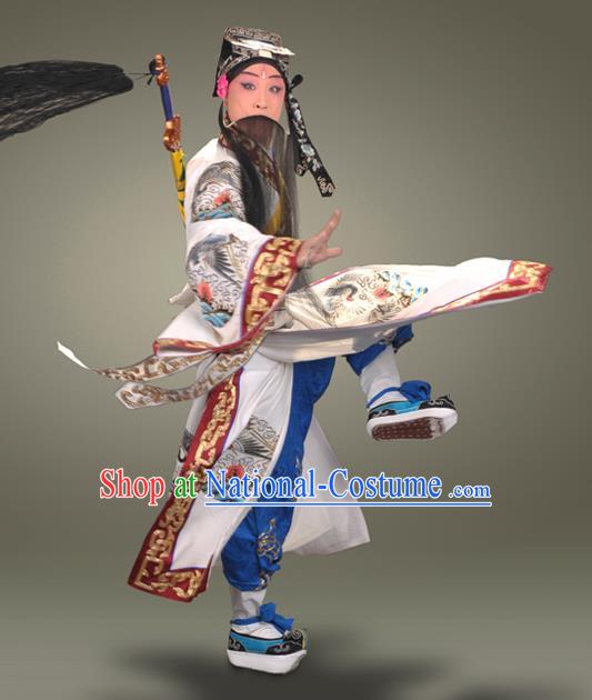 Ma Gu Xian Shou Chinese Peking Opera Laosheng Apparels Costumes and Headpieces Beijing Opera Old Man Garment Taoist Lv Dongbin Clothing