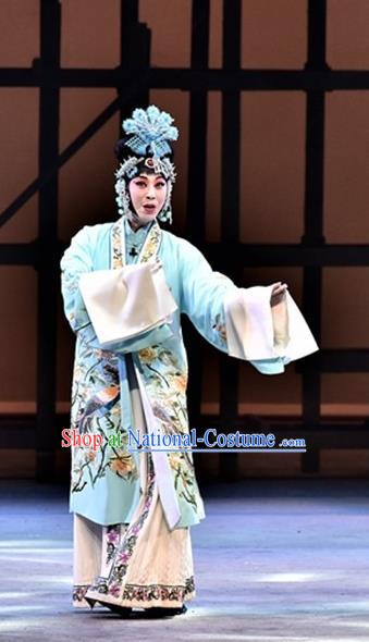 Chinese Beijing Opera Young Female Garment Ming City Wall Costumes and Hair Accessories Traditional Peking Opera Actress Dress Hua Tan Apparels