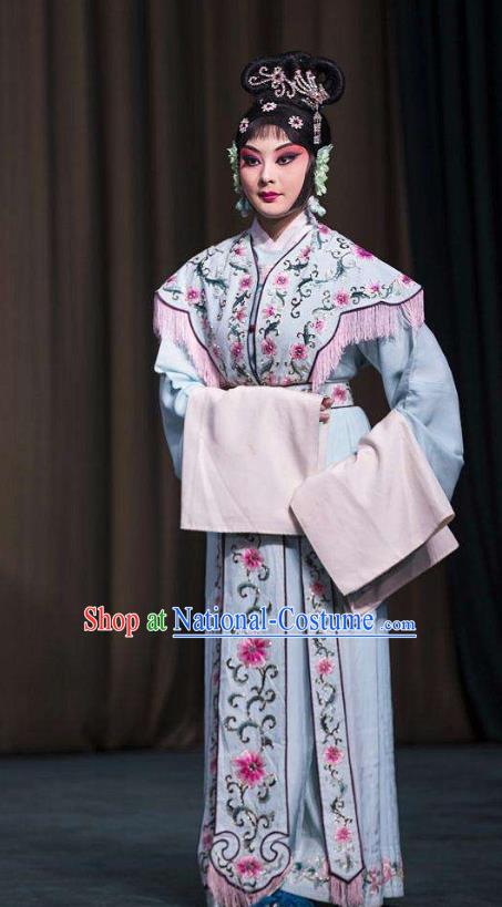 Chinese Beijing Opera Young Lady Garment Sun An Dong Ben Costumes and Hair Accessories Traditional Peking Opera Xiaodan Dress Maidservant Apparels