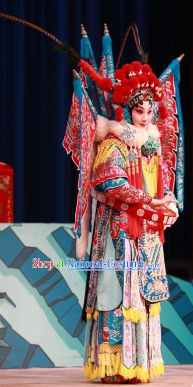 Chinese Beijing Opera Tao Ma Tan Garment Actress Costumes and Hair Accessories Traditional Peking Opera Wang Baochuan Dress Hua Tan Princess Dai Zhan Apparels