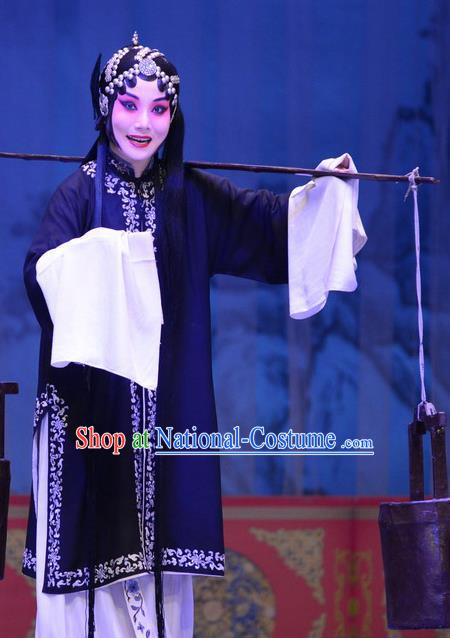 Chinese Ping Opera Tsing Yi Apparels Costumes and Headpieces Li Sanniang Traditional Pingju Opera Diva Dress Garment