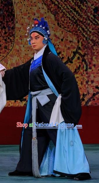 Ding Sheng Chun Qiu Chinese Peking Opera Young Male Apparels Costumes and Headpieces Beijing Opera Wusheng Garment Swordsman Clothing