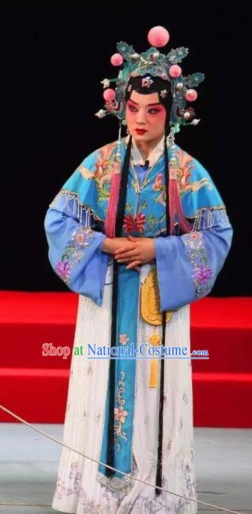 Chinese Sichuan Opera Court Maid Garment Costumes and Hair Accessories Traditional Peking Opera Xiaodan Dress Female Servant Apparels