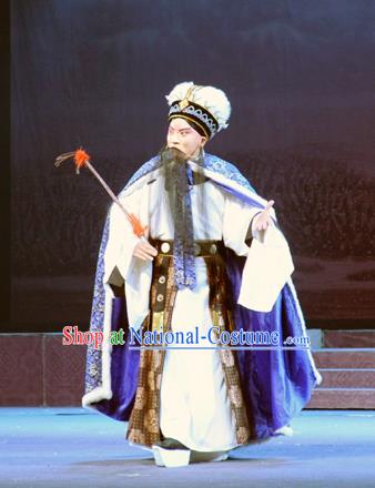 Bei Feng Jin Chinese Peking Opera Elderly Male Apparels Costumes and Headpieces Beijing Opera Laosheng Garment Official Shi Yisheng Clothing