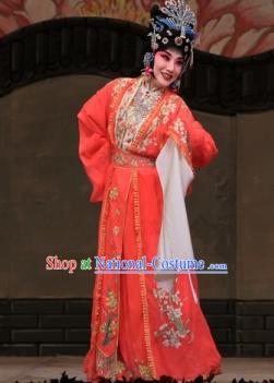 Chinese Beijing Opera Hua Tan Zhuo Wenjun Garment Costumes and Hair Accessories Bei Feng Jin Traditional Peking Opera Actress Dress Young Female Apparels