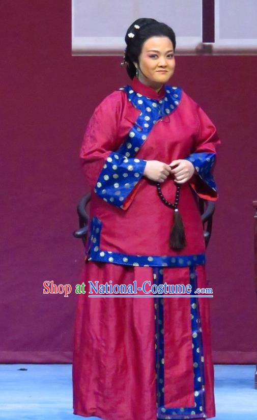 Chinese Ping Opera Republican Period Dame Apparels Costumes and Headpieces Zhao Yunniang Traditional Pingju Opera Elderly Female Dress Garment