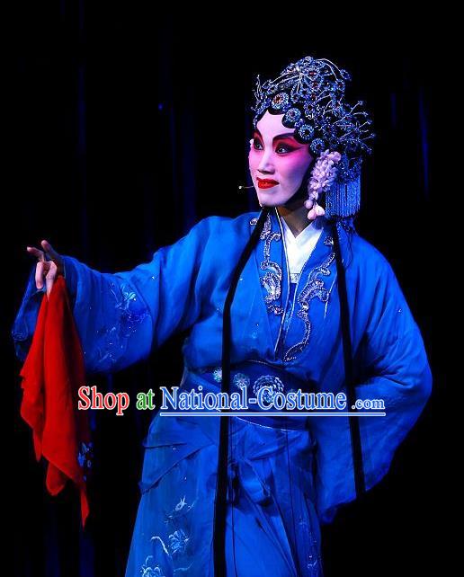 Chinese Beijing Opera Xiaodan Garment Forbidden Love Costumes and Hair Accessories Traditional Peking Opera Servant Girl Xiao Qing Dress Young Lady Apparels