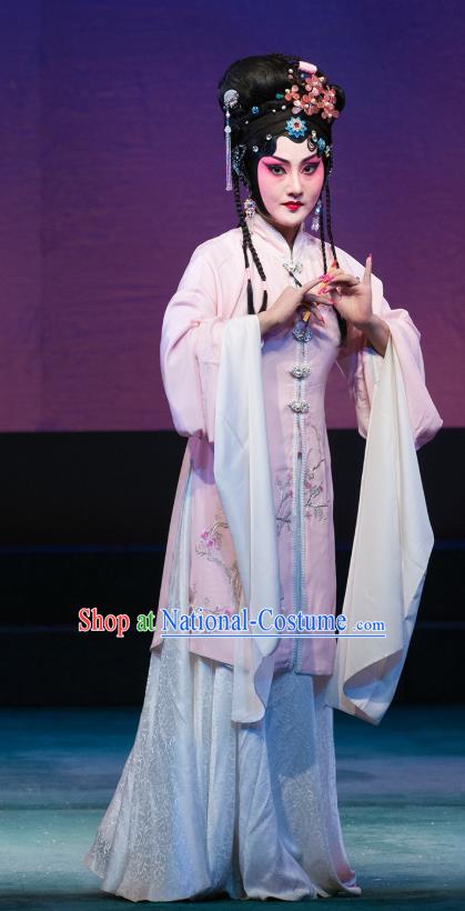 Chinese Beijing Opera Rich Female Garment Costumes and Hair Accessories Traditional Peking Opera Hua Tan Dress Diva Zhang Yingyue Apparels