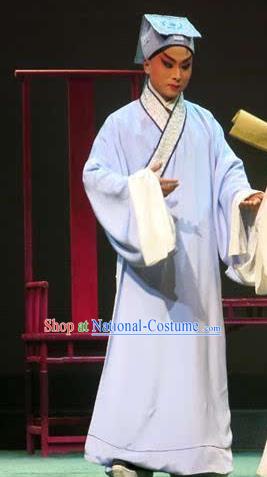 Chinese Peking Opera Scholar Liu Ruoshi Apparels Costumes and Headpieces Beijing Opera Xiaosheng Garment Young Male Clothing