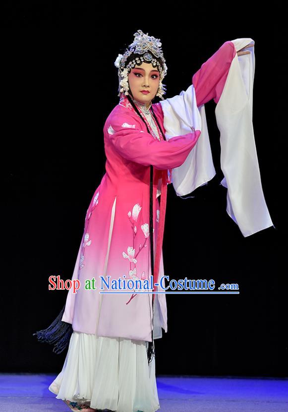 Chinese Sichuan Opera Hua Tan Costumes and Hair Accessories Guiying and Wang Kui Traditional Peking Opera Actress Jiao Guiying Dress Apparels