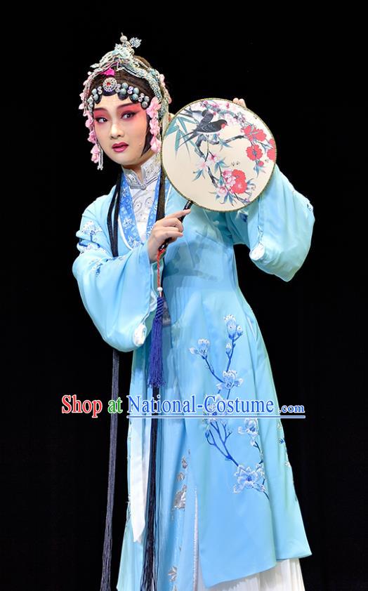 Chinese Sichuan Opera Actress Costumes and Hair Accessories Guiying and Wang Kui Traditional Peking Opera Diva Jiao Guiying Dress Hua Tan Apparels