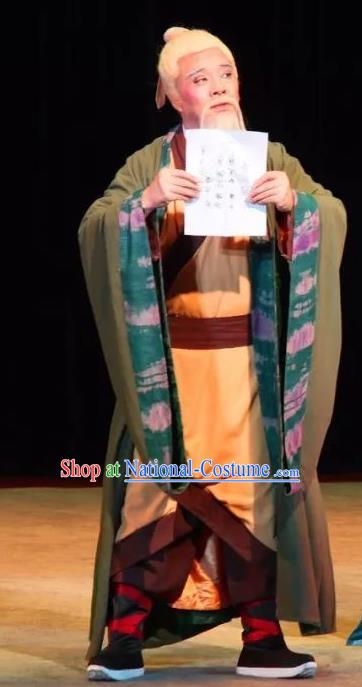 Yu Hai Kuang Chao Chinese Sichuan Opera Landlord Apparels Costumes and Headpieces Peking Opera Laosheng Garment Old Man Clothing