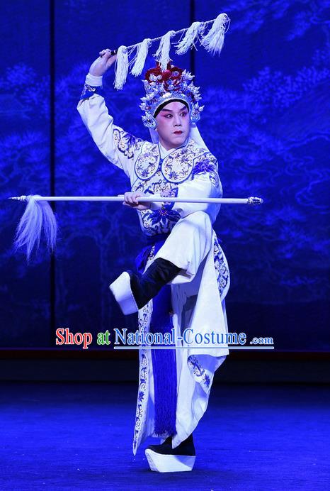 Zhao Jintang Chinese Ping Opera Wusheng Zhu Chundeng Garment Costumes and Headwear Pingju Opera Martial Male Apparels Clothing