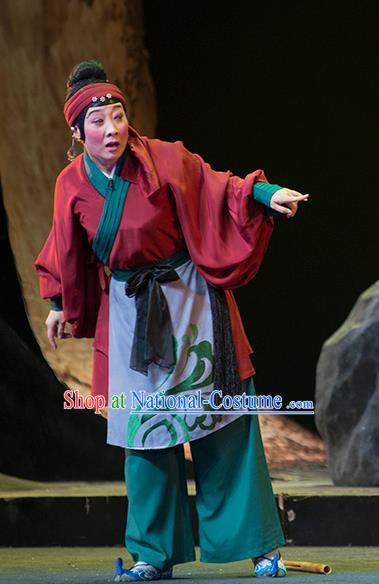 Chinese Sichuan Opera Elderly Woman Costumes and Hair Accessories Hui Lan Ji Traditional Peking Opera Dame Dress Female Servant Apparels