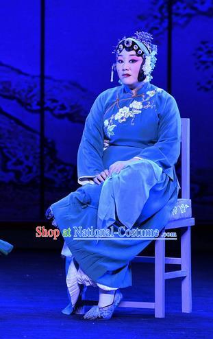 Chinese Ping Opera Aunt Song Apparels Costumes and Headpieces Zhao Jintang Traditional Pingju Opera Elderly Female Dress Garment