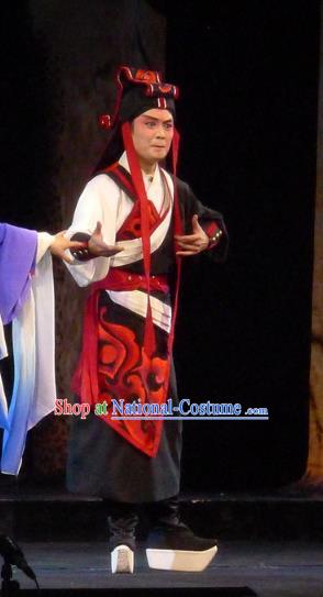 Hui Lan Ji Chinese Sichuan Opera Swordsman Apparels Costumes and Headpieces Peking Opera Wusheng Garment Martial Man Clothing