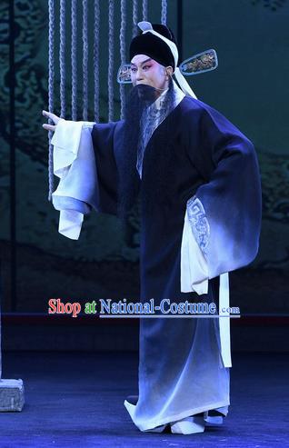 Zhao Jintang Chinese Ping Opera Elderly Male Garment Costumes and Headwear Pingju Opera Laosheng Zhu Chundeng Apparels Clothing