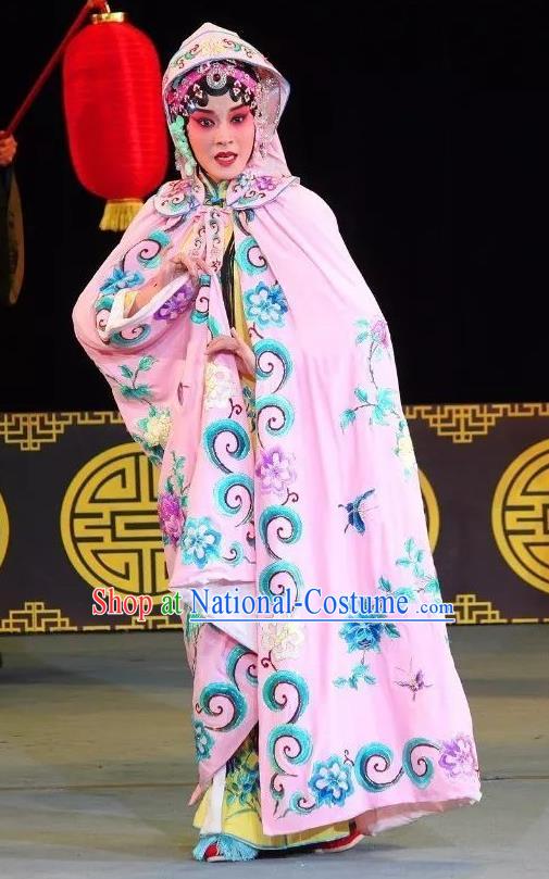 Chinese Sichuan Opera Actress Jiao Guiying Costumes and Hair Accessories Fen Xiang Ji Traditional Peking Opera Hua Tan Dress Courtesan Apparels