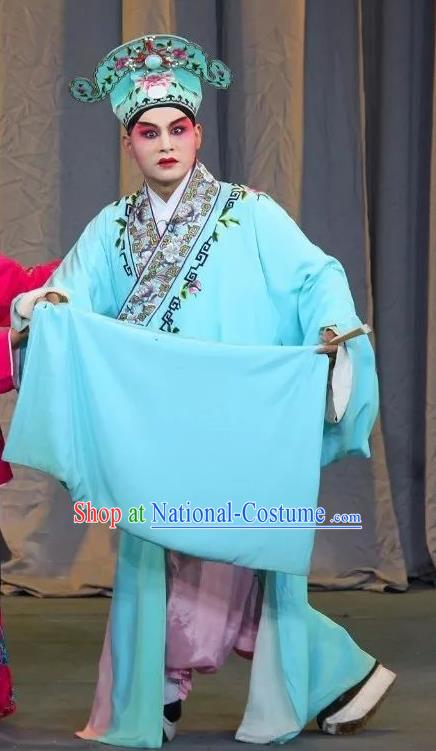 Fen Xiang Ji Chinese Sichuan Opera Young Male Apparels Costumes and Headpieces Peking Opera Xiaosheng Garment Scholar Wang Kui Clothing