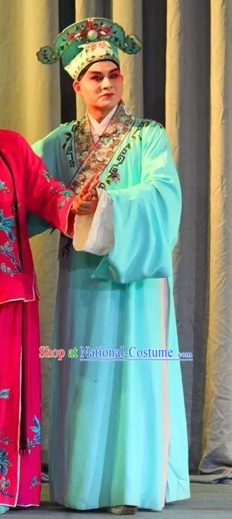 Fen Xiang Ji Chinese Sichuan Opera Young Male Apparels Costumes and Headpieces Peking Opera Xiaosheng Garment Scholar Wang Kui Clothing