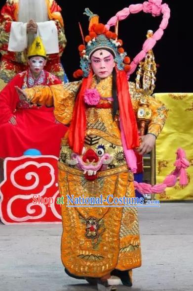 The Legend of White Snake Chinese Sichuan Opera Martial Male Apparels Costumes and Headpieces Peking Opera Er Lang God Garment General Armor Clothing