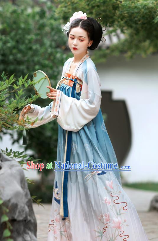 Chinese Ancient Noble Infanta Embroidered Hanfu Dress Traditional Tang Dynasty Royal Princess Historical Costumes Court Lady Garment