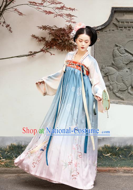 Chinese Ancient Noble Infanta Embroidered Hanfu Dress Traditional Tang Dynasty Royal Princess Historical Costumes Court Lady Garment