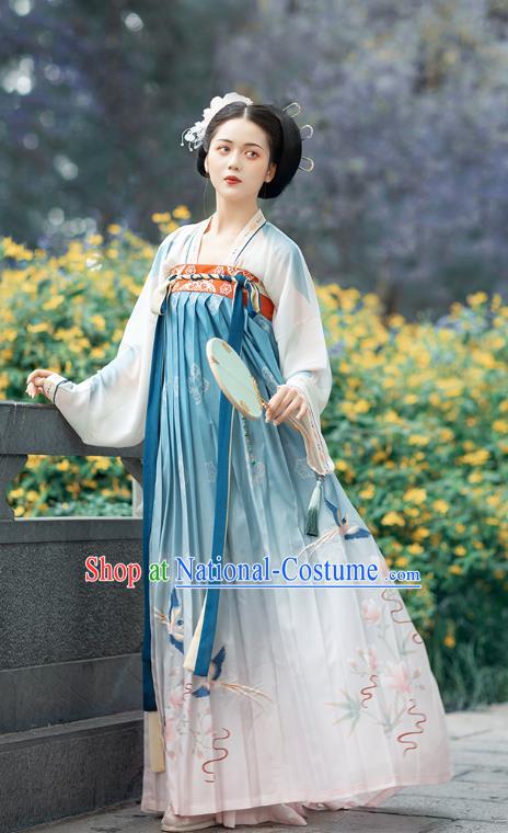 Chinese Ancient Noble Infanta Embroidered Hanfu Dress Traditional Tang Dynasty Royal Princess Historical Costumes Court Lady Garment