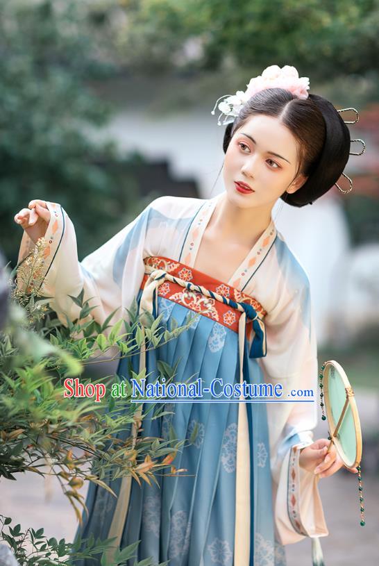 Chinese Ancient Noble Infanta Embroidered Hanfu Dress Traditional Tang Dynasty Royal Princess Historical Costumes Court Lady Garment