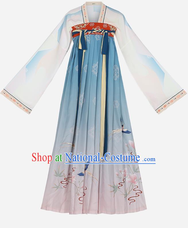 Chinese Ancient Noble Infanta Embroidered Hanfu Dress Traditional Tang Dynasty Royal Princess Historical Costumes Court Lady Garment