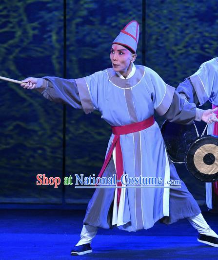 Zhao Jintang Chinese Ping Opera Figurant Garment Costumes and Headwear Pingju Opera Bellman Apparels Clothing