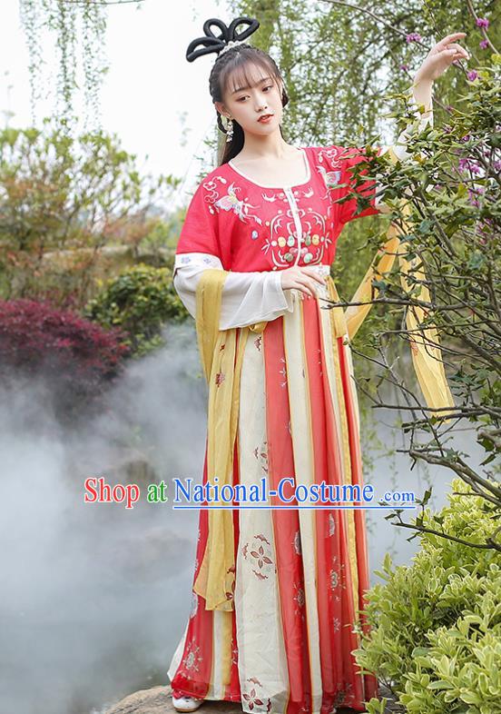 Chinese Traditional Ancient Noble Lady Hanfu Dress Tang Dynasty Royal Princess Historical Costumes for Women