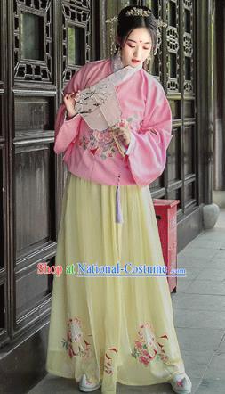 Chinese Traditional Hanfu Dress Ancient Ming Dynasty Historical Costumes Palace Princess Apparels for Women