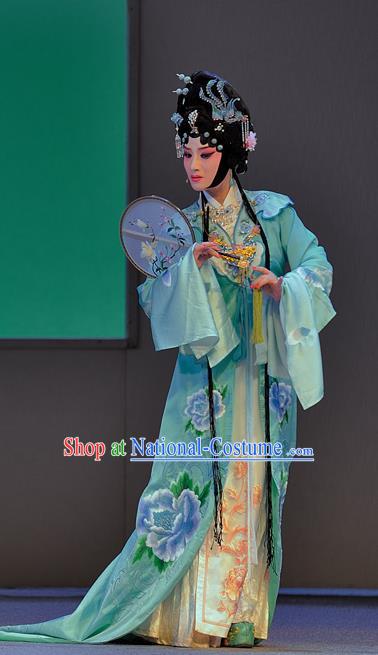 Chinese Sichuan Opera Rich Lady Xue Baochai Garment Costumes and Hair Accessories Traditional Peking Opera Hua Tan Dress Actress Apparels