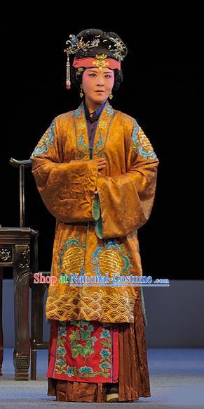 Chinese Sichuan Opera Elderly Female Garment Costumes and Hair Accessories Traditional Peking Opera Xue Baochai Dame Dress Countess Apparels