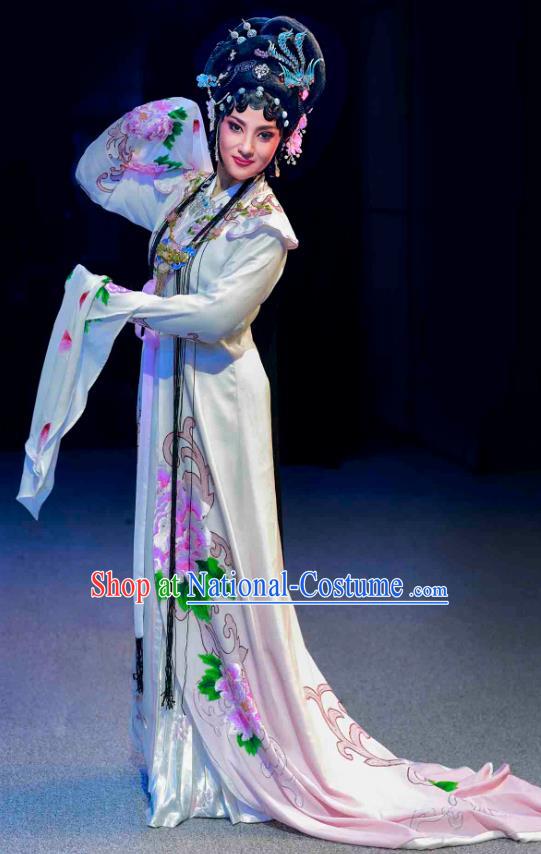 Chinese Sichuan Opera Actress Garment Costumes and Hair Accessories Traditional Peking Opera Diva Xue Baochai Laodan Dress Young Mistress Apparels