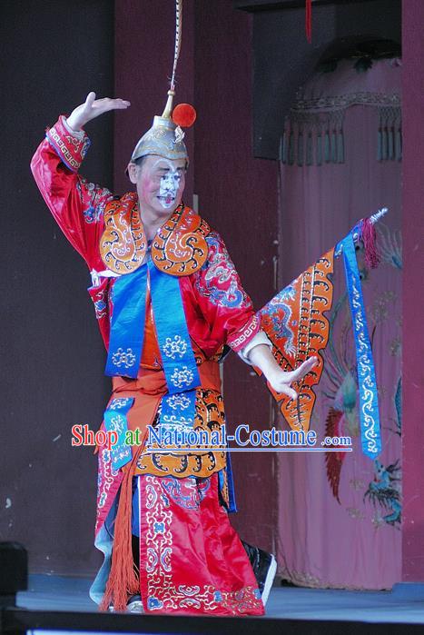 Chinese Sichuan Opera Soldier Apparels Costumes and Headpieces Peking Opera Wusheng Garment Clown Clothing