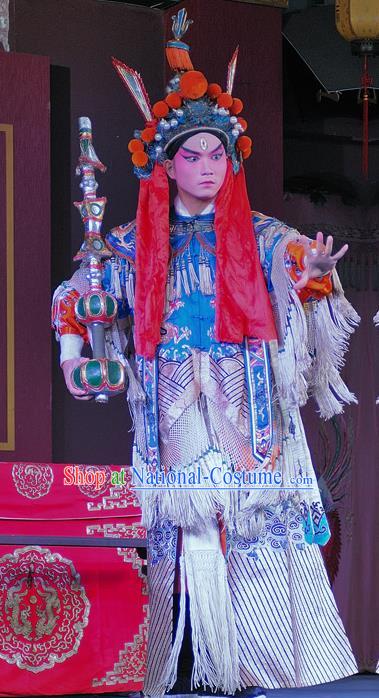 Chinese Sichuan Opera General Apparels Costumes and Headpieces Peking Opera Er Lang God Garment Martial Male Clothing