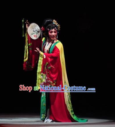 Chinese Sichuan Opera Actress Garment Costumes and Hair Accessories Traditional Peking Opera Li Yaxian Hua Tan Dress Courtesan Apparels