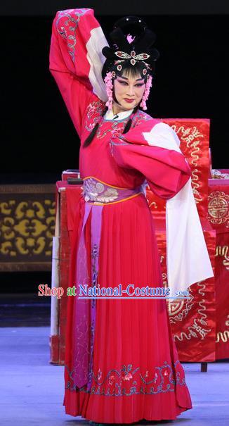 Chinese Sichuan Opera Young Lady Garment Costumes and Hair Accessories Sheng Si Pai Traditional Peking Opera Xiaodan Dress Actress Huang Yulan Apparels