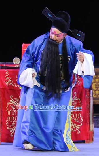 Sheng Si Pai Chinese Sichuan Opera Elderly Male Apparels Costumes and Headpieces Peking Opera Magistrate Huang Boxian Garment Official Clothing