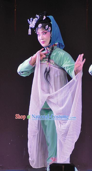 Chinese Sichuan Opera Young Lady Garment Costumes and Hair Accessories Traditional Peking Opera Actress Dress Hua Tan Apparels