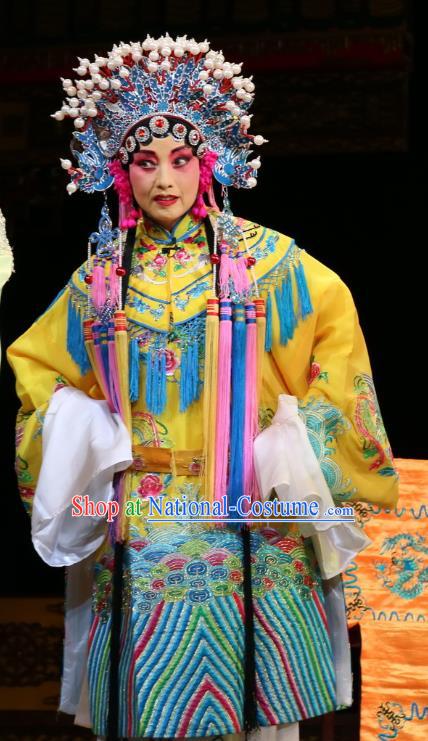 Chinese Sichuan Opera Empress Garment Costumes and Hair Accessories Jiang Xiao Lou Traditional Peking Opera Hua Tan Dress Queen Apparels