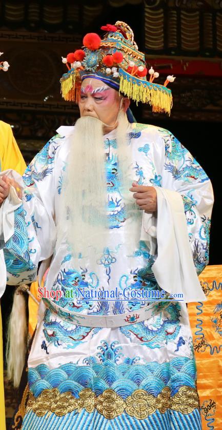 Jiang Xiao Lou Chinese Sichuan Opera Laosheng Apparels Costumes and Headpieces Peking Opera Royal Highness Garment Elderly Male Clothing