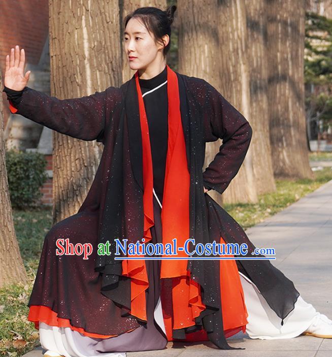 Chinese Traditional Tai Chi Veil Costume Professional Tai Ji Competition Outfits Top Grade Martial Arts Training Performance Uniform for Women