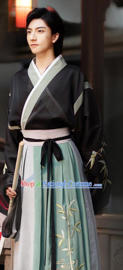 Chinese Ancient Childe Hanfu Clothing Traditional Jin Dynasty Swordsman Historical Costumes Complete Set for Men