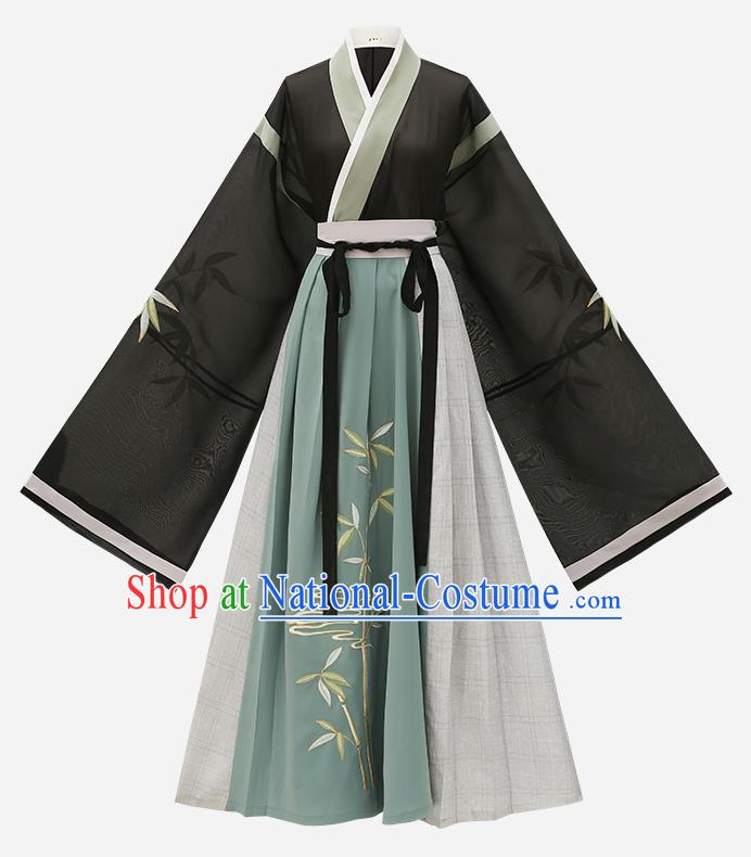 Chinese Ancient Childe Hanfu Clothing Traditional Jin Dynasty Swordsman Historical Costumes Complete Set for Men