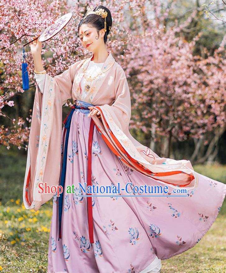 Chinese Ancient Royal Princess Hanfu Dress Traditional Northern and Southern Dynasties Court Lady Historical Costumes Imperial Consort Garment Complete Set